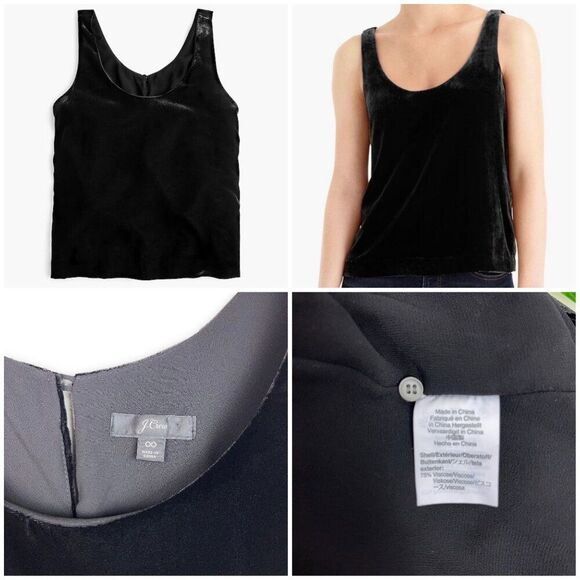 J. Crew Velvet Scoop Neck Tank with Button Back Detail - Picture 10 of 10